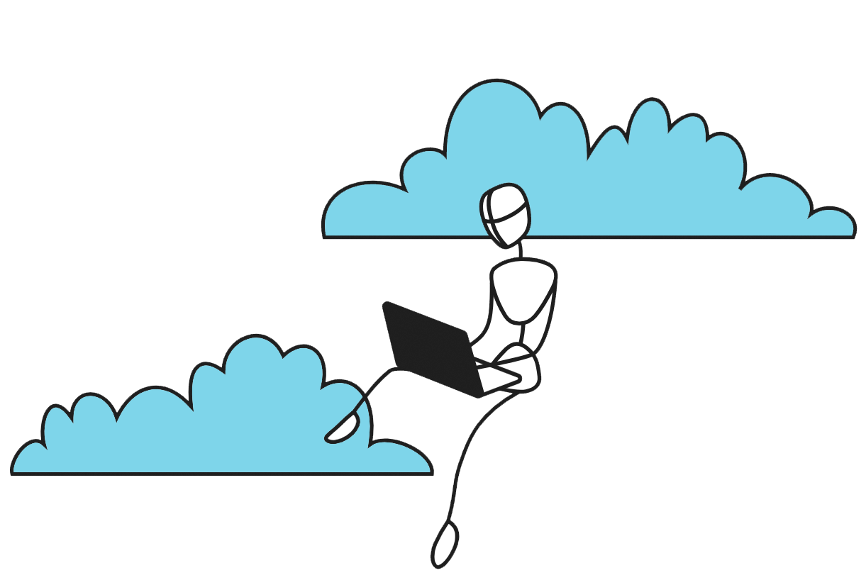 clouds blue line drawn